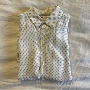 SAINT LAURENT//SILK DOT BLOUSE